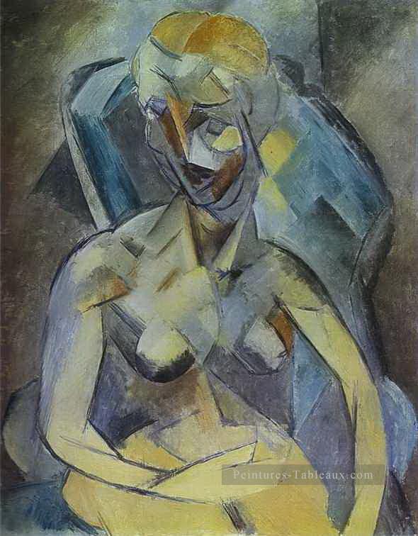 Jeune femme 1909 cubiste Pablo Picasso Peintures à l'huile